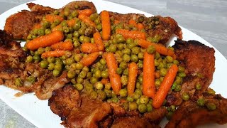 petits  pois aux  côtelettes d agneau au four