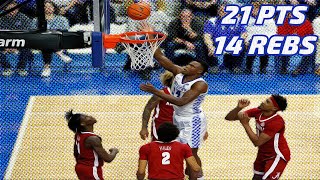 Oscar Tshiebwe vs Alabama 2.19.22 | 21 pts (9-13 FG, 3-5 FT), 14 Reb, 3 Ast, 1 Stl, 1 Blk, 2 TO
