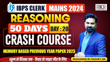 IBPS Clerk Mains I Previous Year 2023 I Memory Based Paper  | DAY-20 By Radhey Sir