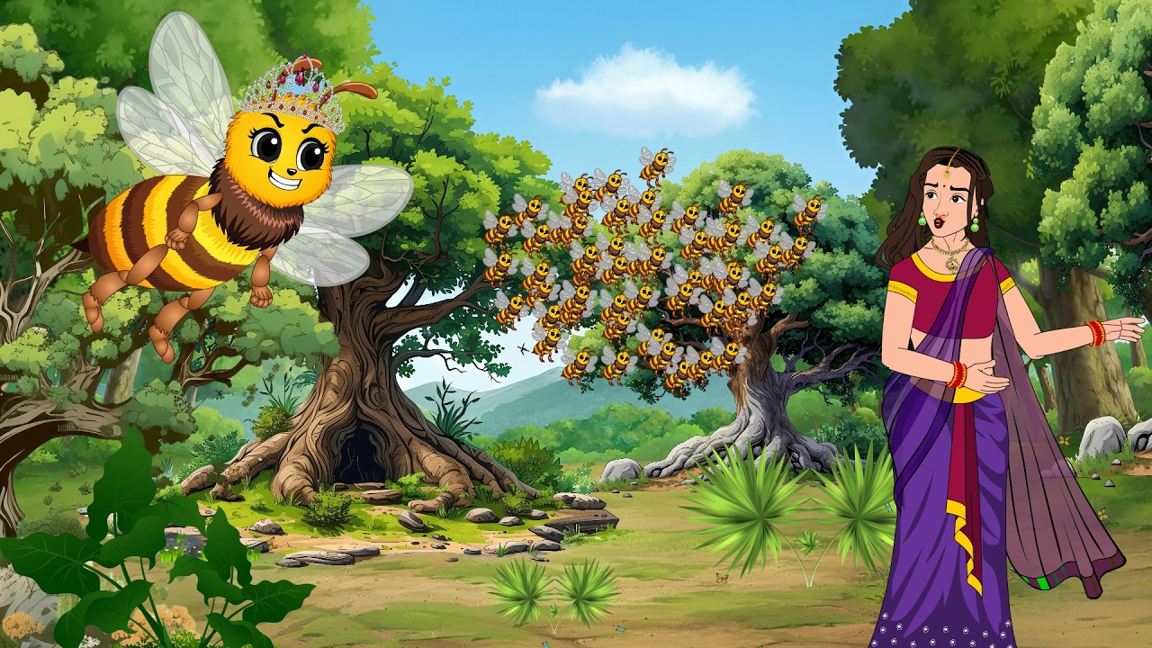 मधुमक्खी के छते  मे जादुई नगरी Madumakhhi Ke Chatte Mai Jadui Nagari | Hindi Cartoon Kahani | Story