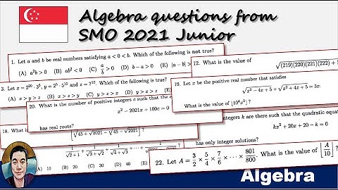 Algebra questions from SMO2021 Junior