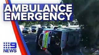 Racing ambulance collides with truck | Nine News Australia
