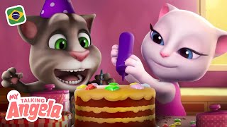 Hora Do Bolo! 🎂 Feliz Aniversário! 🎈 Talking Tom E Talking Angela (Animação)