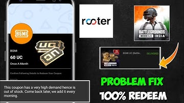 Rooter UC redeem problem 😭Rooter Bgmi Uc Redeem problem How to redeem UC from Rooter App