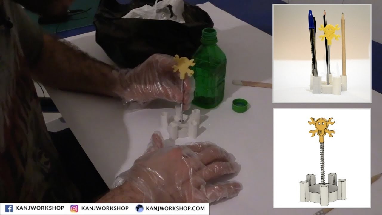 حامل أقلام باستخدام الطباعة ثلاثية الأبعاد والجفصين - Pen holder using 3D printing and gypsum