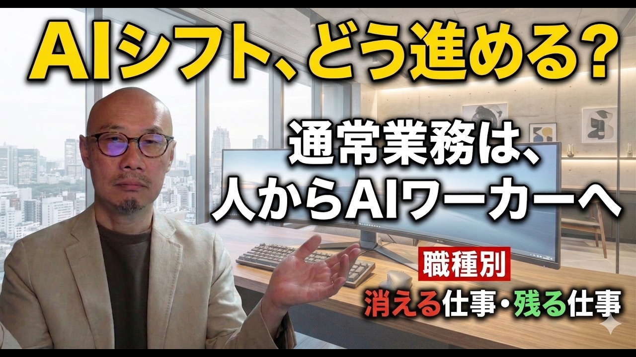 【AIワーカー リスキリング 組織変革】段階別「ＡＩ：人」の構成比は？