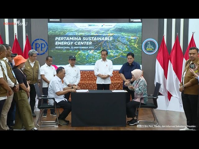 Presiden Jokowi Saksikan Penandatanganan MoU Pertamina dengan Otorita IKN, 22 September 2023 class=