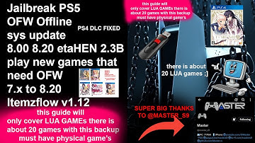 how to jailbreak ps5 offline + update to 8.xx Via LUA Etahen 2.3b Kstuff Itemzflow 1.12 LULA