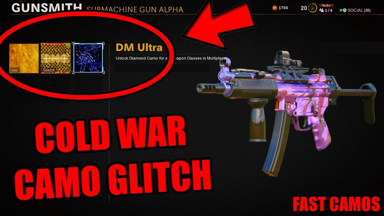 *NEW* INSTANT DIAMOND CAMO GLITCH! COLD WAR GLITCH! COLD WAR CAMO