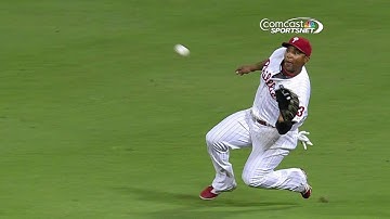 Byrd saves a run with a sliding catch