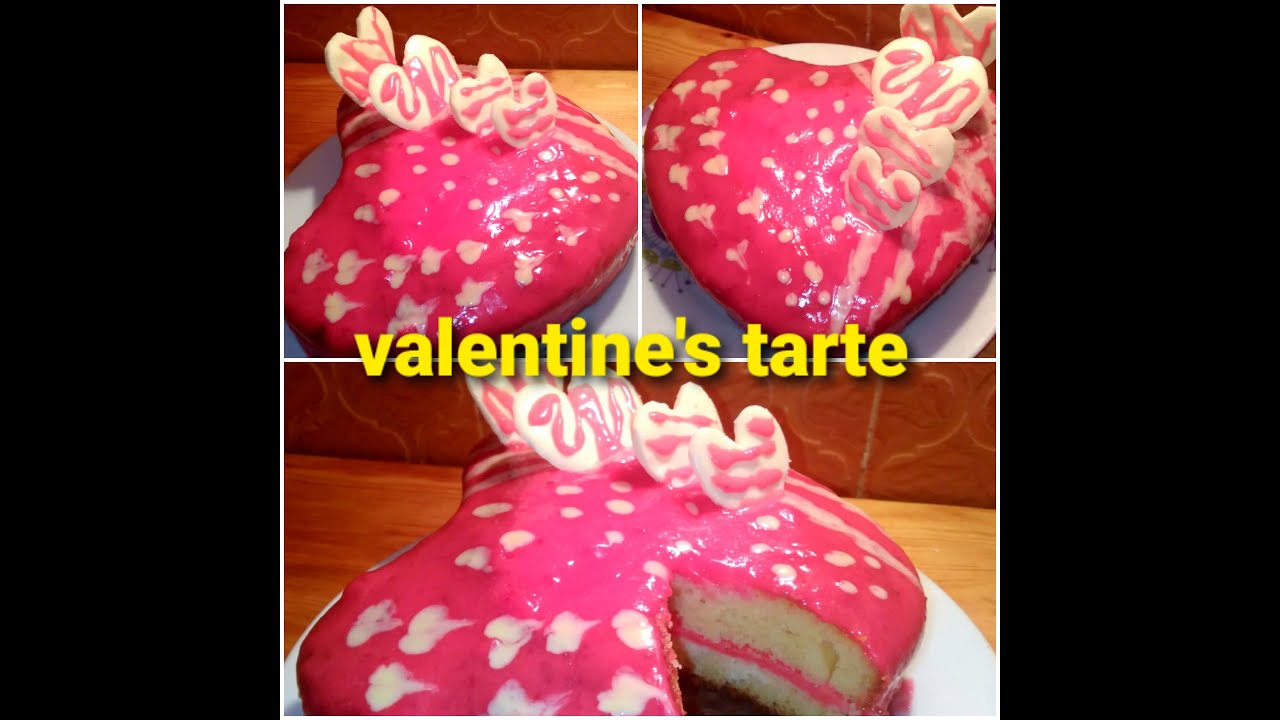 طورطة عيد الحب 💖 بكلاصاج لامع بطريقة سهلة بدون شوكولا ولا جيلاتين وبدون كليكوز بشكل راقي روووعة