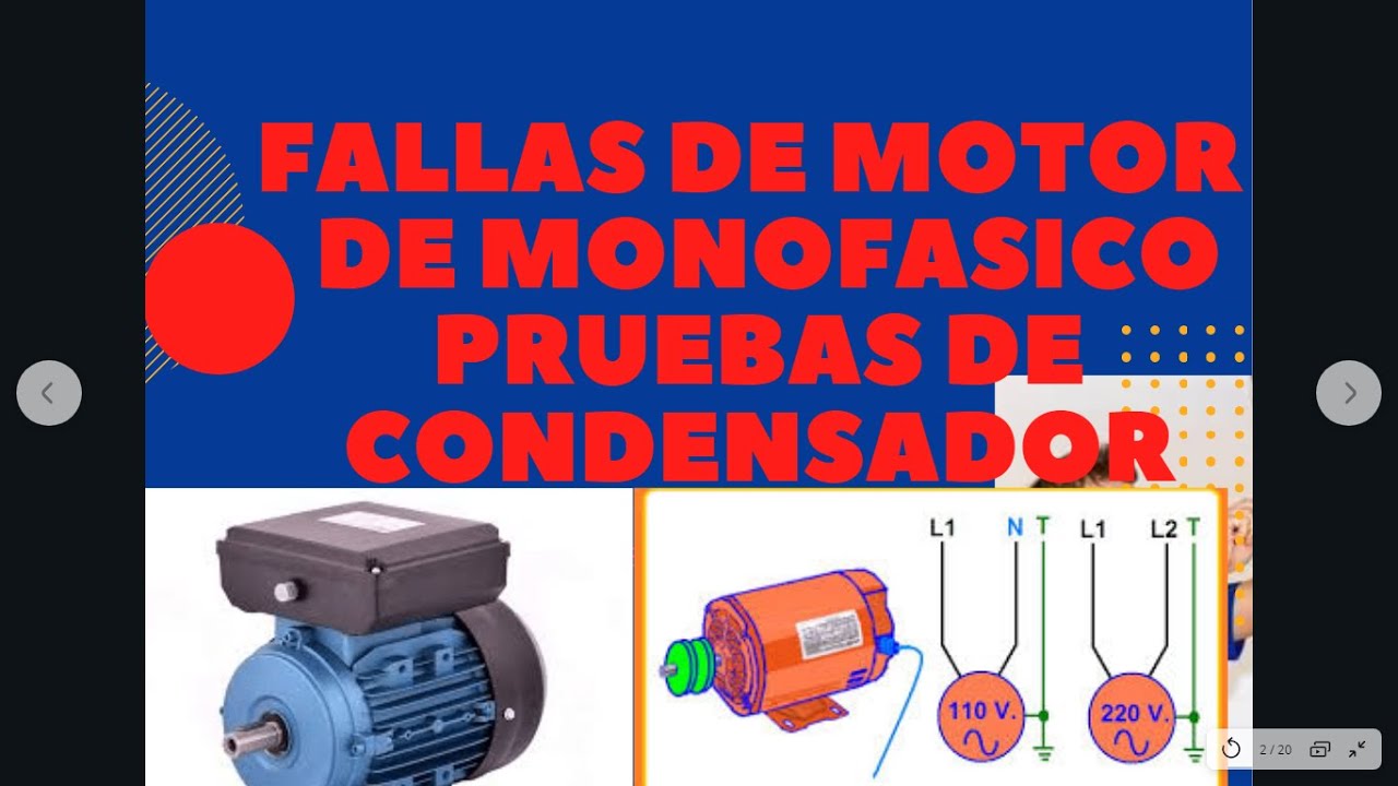 Fallas de motor monofasicos conexion PRUEBA DEL CONDENSADOR 