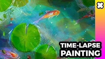 TIME LAPSE PAINTING - Lily Pad Village (Procreate, iPadPro, Apple Pencil)
