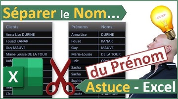 Séparer les noms des prénoms avec une formule Excel