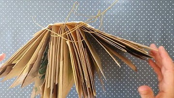 Craft with me - #5 Sew the signatures | floating spine from a milk carton (no talking)