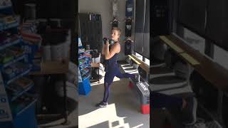 Bulgarian split squat to Arnold press step