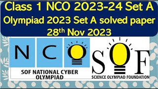 NCO Class 1 2023-24 Set A SOF solved paper Cyber olympiad international #cyber  #olympiad #class1 screenshot 4