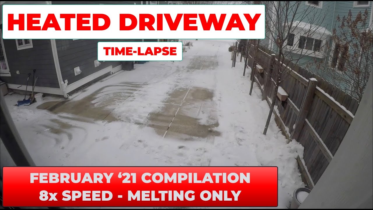Heated Driveway Melting Snow Time Lapse All of February 2021 at 8x ...