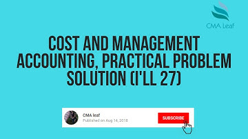 COST and management accounting, practical problem solution (I