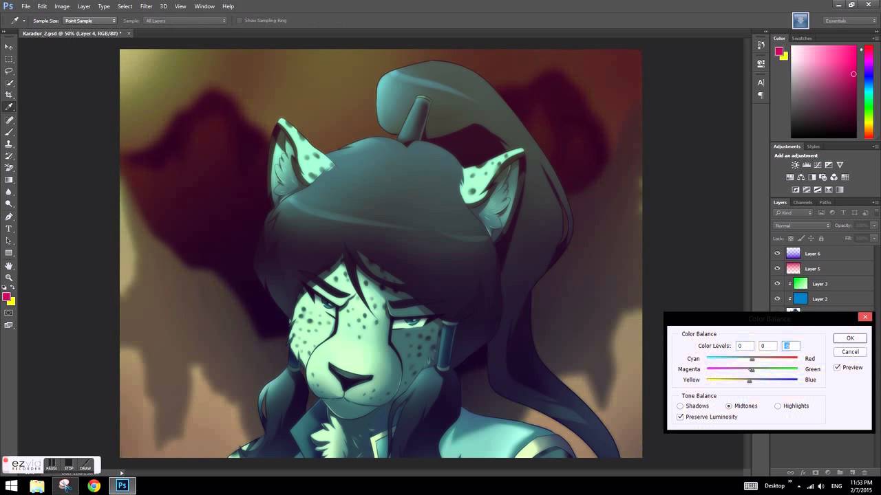 Cell shading Commission - Korra inspired - CONTINUED