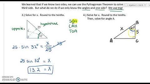 Unit 8 Day 4 Video Notes   Solving with SOHCAHTOA