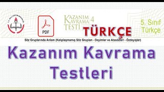 5. Sınıf Türkçe Kazanım Kavrama Testi 4 | Söz Gruplarında Anlam