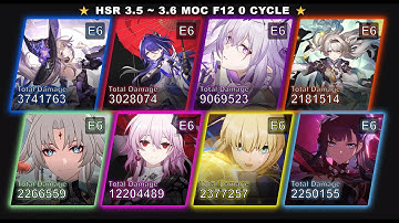 Honkai Star Rail 3.5/3.6 | Memory of Chaos F12 | E6 Evernight & Others | 0 Cycle Showcase