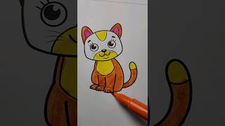 Very easy cat coloring #drawing #coloring #shorts #cat