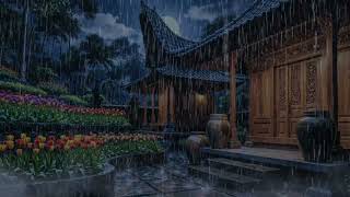 SLEEP INSTANTLY UNDER HEAVY RAIN 🌧️ MYSTICAL FOREST HOUSE AMBIENCE 4K