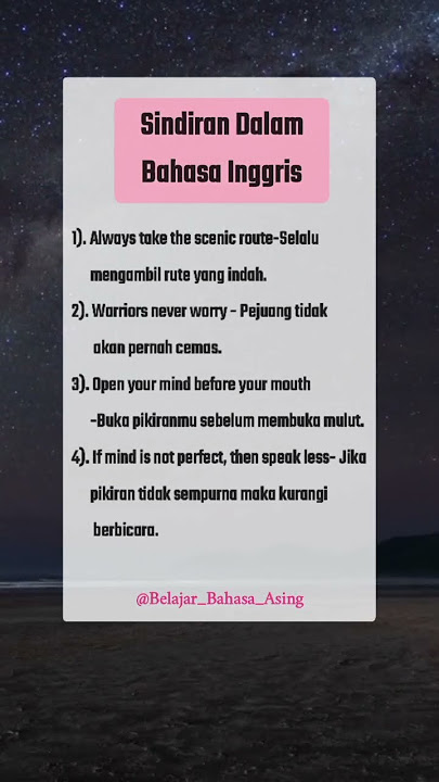 Sindiran Dalam Bahasa Inggris #belajarbahasainggris #bahasainggris #shorts
