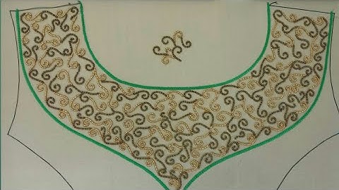 Beads sewing in aari work / hand embroidery