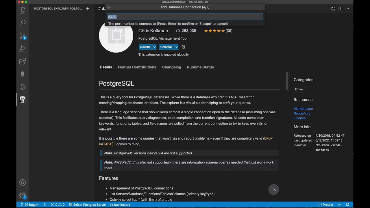 Getting Started with the PostgreSQL extension for VS Code - YouTube Getting Started With The Postgresql Extension For Vs Code - Youtube