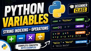 Python Variables, String Indexing & Operators | Class 11