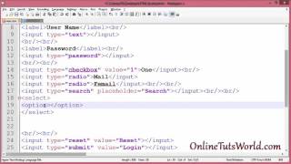 9 html tutorials Input, radio, chekbox, fieldset, legend, select, option properties (Hindi/Urdu)