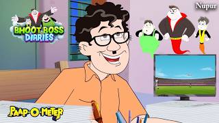 TV Addict Teacher ने Cricket देखते हुए टेस्ट कॉपी चेक किया | Paap O Meter | Bhoot Boss |Kids Cartoon