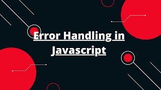 JavaScript Tutorial in Hindi #105 Error Handling in Javascript