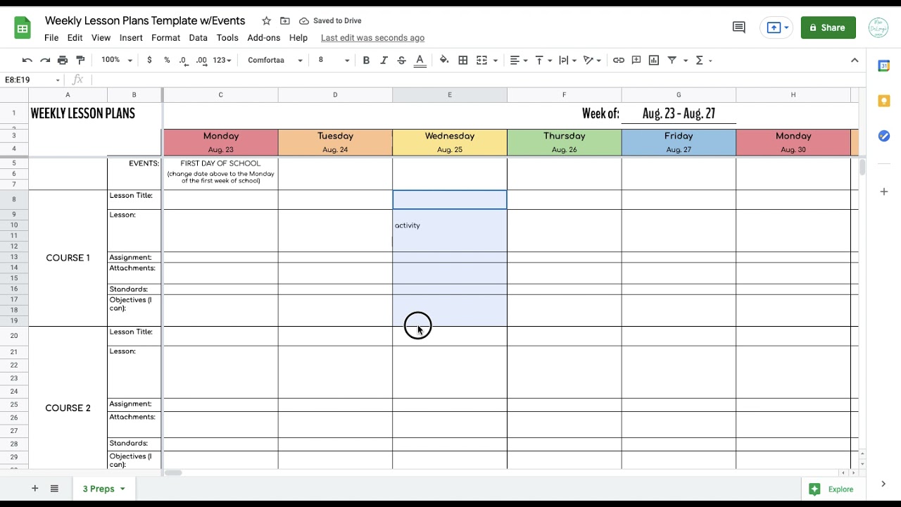 weekly-lesson-plan-template-google-sheets-version-preview-youtube