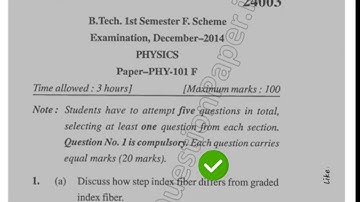 Mdu BTech 1st Sem Physics Question Paper 2014 #MduQuestionPaper