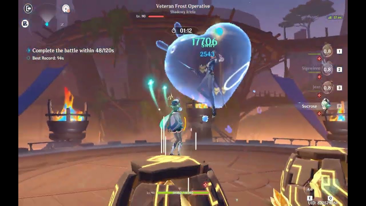 FASTEST!! C0 Sigewinne 49s Dire Lv.110 Frost Operative | 6.1 Stygian Onslaught | Genshin Impact