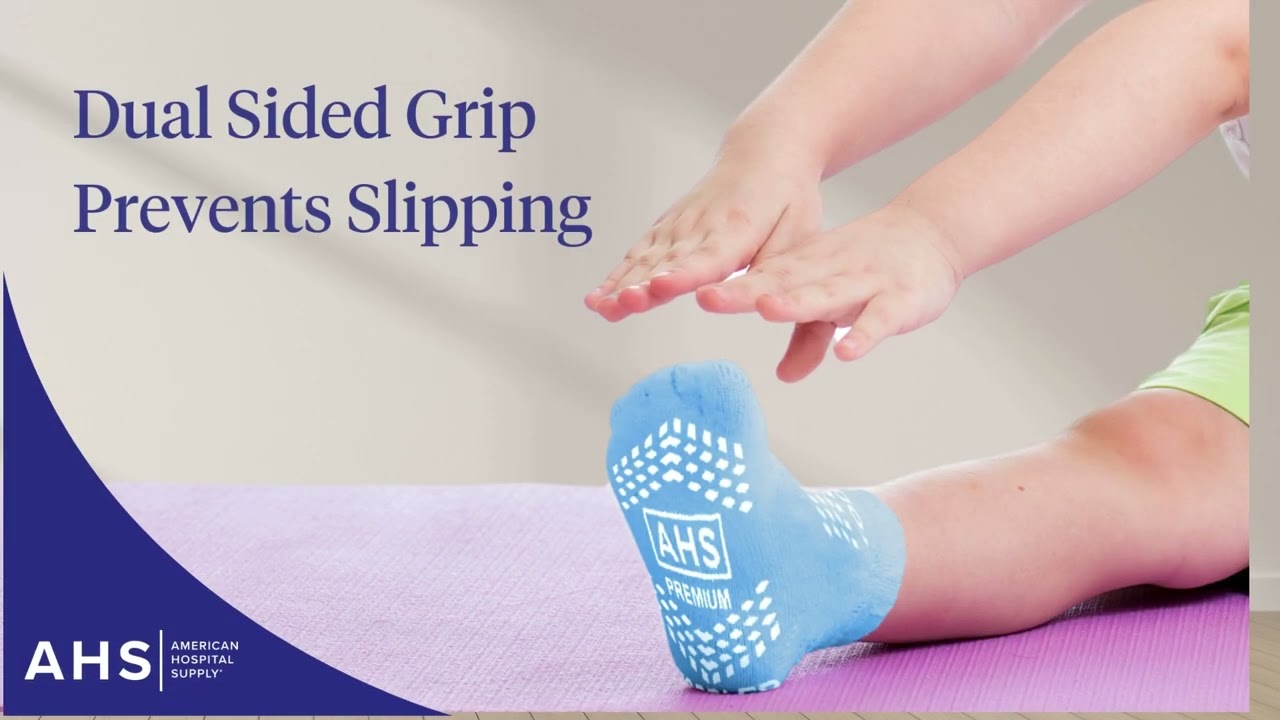 AHS Premium Kids Hospital Socks with Grippy Anti-Slip Tread