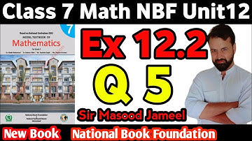 Class 7 Math NBF  Ex 12.2 Q5 ||Data Handling |Class 7 Math New Book Ex12.2| National Book Foundation