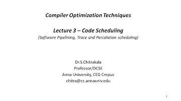 Compiler Optimization Techniques | Lect 3 | Code scheduling- 2