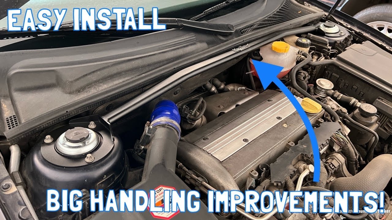 Maptun Strut Brace Install on My Saab 93! YouTube