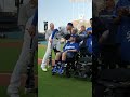 The Dodgers presented Jason Ramirez with a custom Permobil wheelchair in honor of Lou Gehrig’s Day.