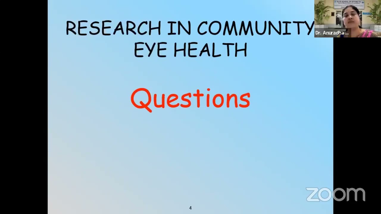 Research in Community Eye Health Need and Scope YouTube