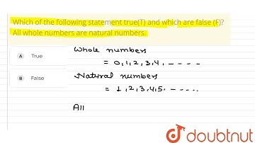 All whole numbers are natural numbers | Class 6 Maths | Doubtnut