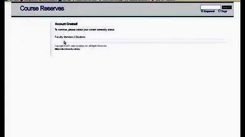 Course Reserves - Create an Account (Faculty)