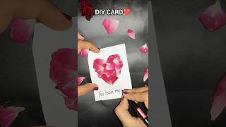 DIY Rose Petal Greeting Card 🌹 | Easy handmade card | #art #diy #craft #shorts #youtubeshorts #viral