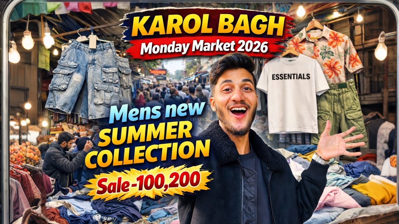 Karol Bagh ( MONDAY MARKET 2026 )🤩 Mens Latest Summer & Winter Sale | Cheapest Shopping Market Delhi