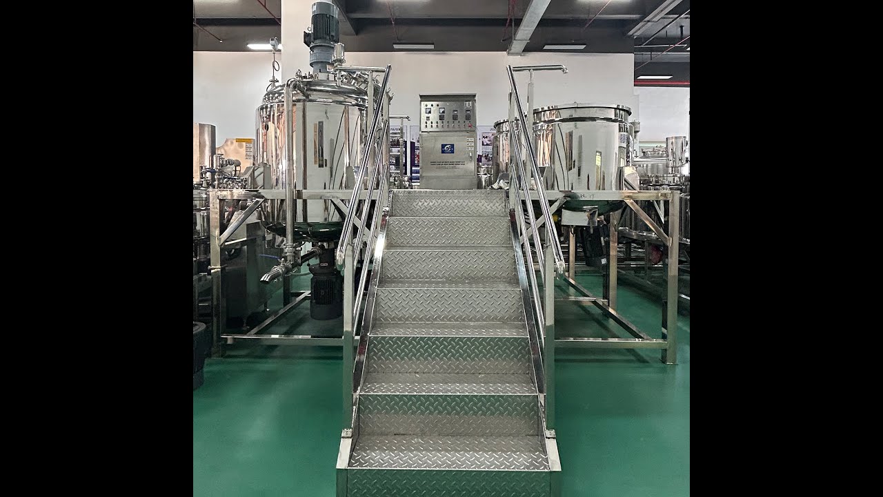 Machine testing - 1000L fixed vacuum emulfiying machine, with oil ...